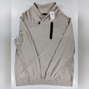 NEW Banana Republic Sweater Mens XXL 2XL Beige Cotton Shawl Knit Pullover NWT
